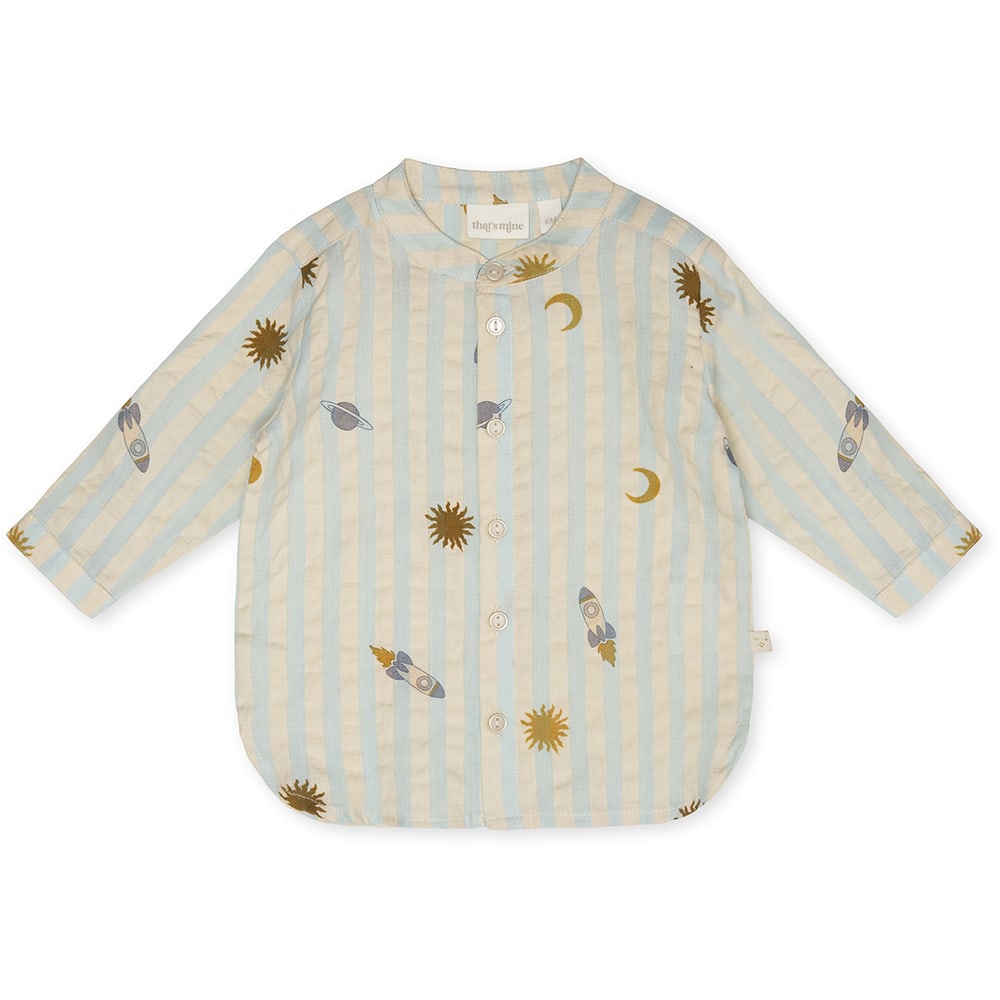 That's Mine Rino shirt woven - Espace - 100% Organic cotton Buy Tøj||Skjorter & toppe||Skjorter||Nyheder||Alle||Forår & sommer '24 here.