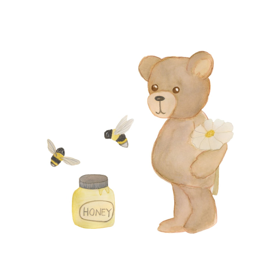 That's Mine Wallsticker Honey  Bear - Multi - 100% Textile foil Buy Bolig & udstyr||Børneværelset||Wallstickers||Alle here.