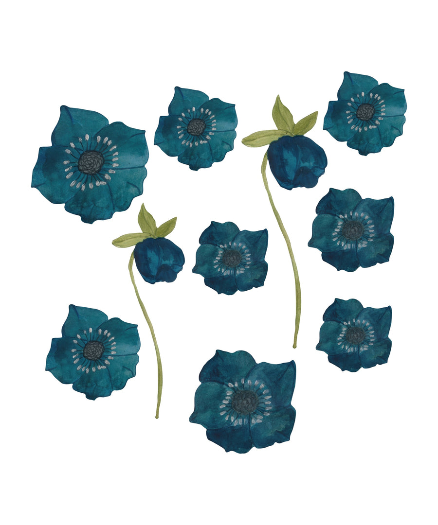 That's Mine Wallsticker Blue flowers 10 pcs. - Multi - 100% Textile foil Buy Bolig & udstyr||Børneværelset||Wallstickers||Udsalg||Alle here.