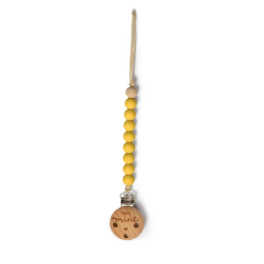 That's Mine Pacifier strap - Ochre - 100% Silicone Buy Pusle & badetid||Pusle||Suttesnore||Udsalg||Alle here.