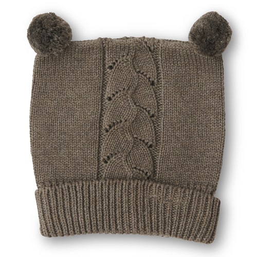 That's Mine Chapette knitted pointelle beanie - Earth brown melange - 97% Organic cotton, 3% Elastan Buy Tøj||Skjorter & toppe||Strik||Udsalg||Alle here.